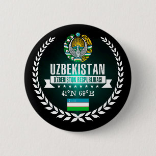 Uzbekistan 2 Inch Round Button