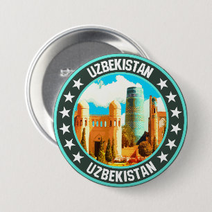 Uzbekistan                                         3 inch round button