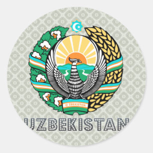 Uzbekistan Coat of Arms Classic Round Sticker