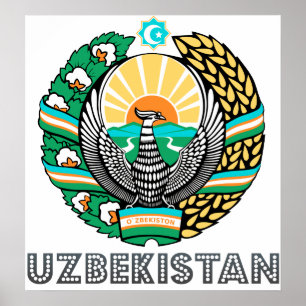 Uzbekistan Coat of Arms Poster