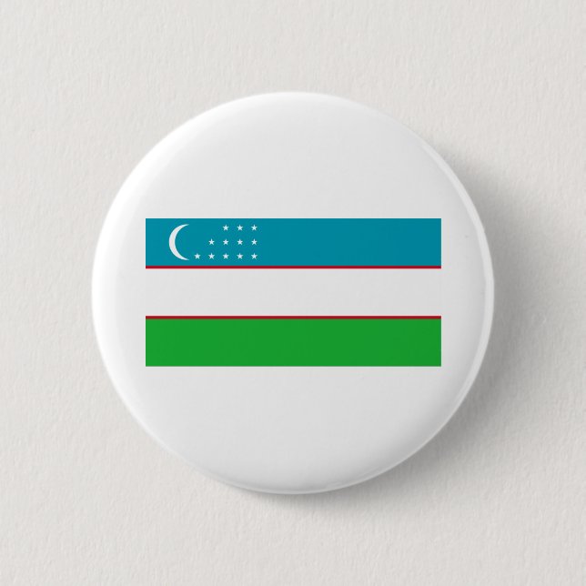Uzbekistan Flag 2 Inch Round Button (Front)