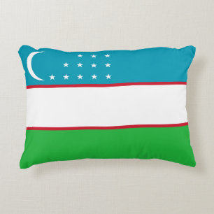 Uzbekistan flag accent pillow