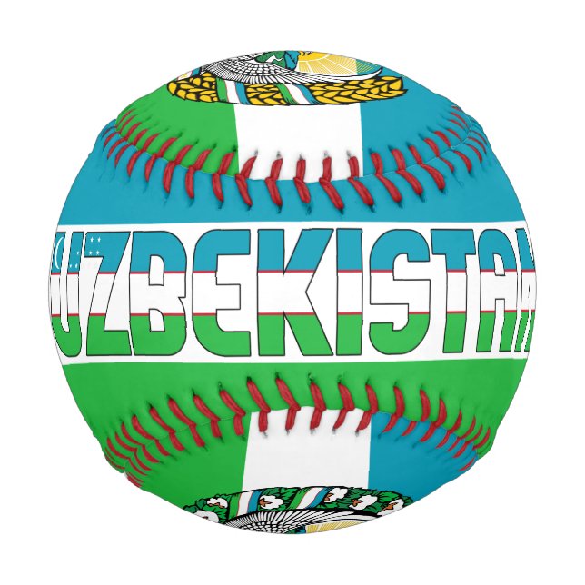 Uzbekistan Flag and Coat of Arms Patriotic Baseball (Front)
