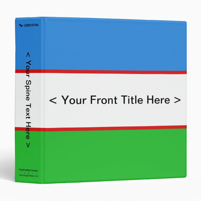 Uzbekistan Flag Binder (Front/Spine)