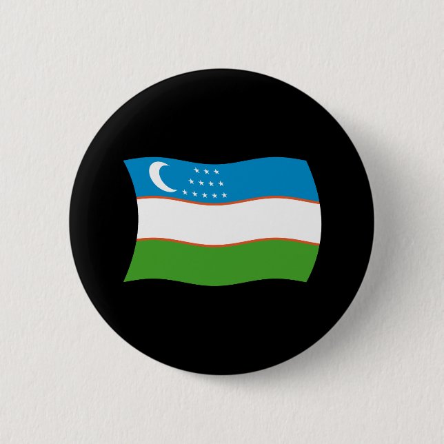 Uzbekistan Flag Button (Front)