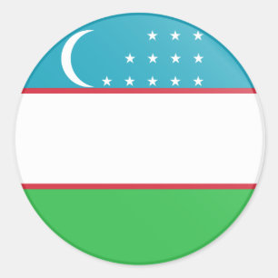 Uzbekistan Flag Classic Round Sticker