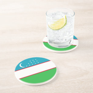 Uzbekistan flag coaster