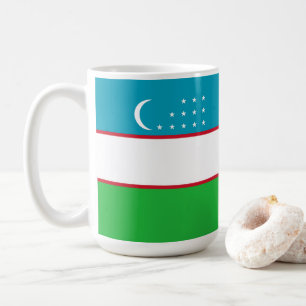 Uzbekistan flag coffee mug