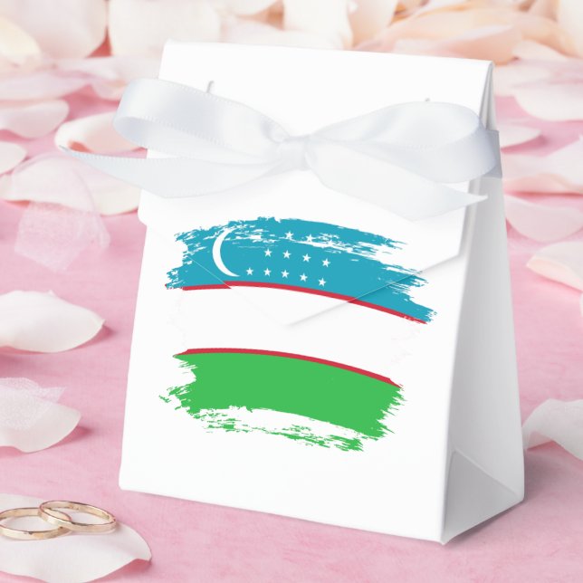 Uzbekistan flag favor box (Wedding)