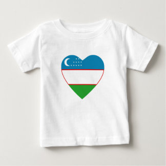 Uzbekistan Flag Heart T-Shirt