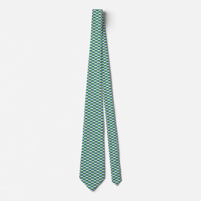 Uzbekistan Flag Honeycomb Tie (Front)