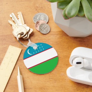 Uzbekistan flag keychain