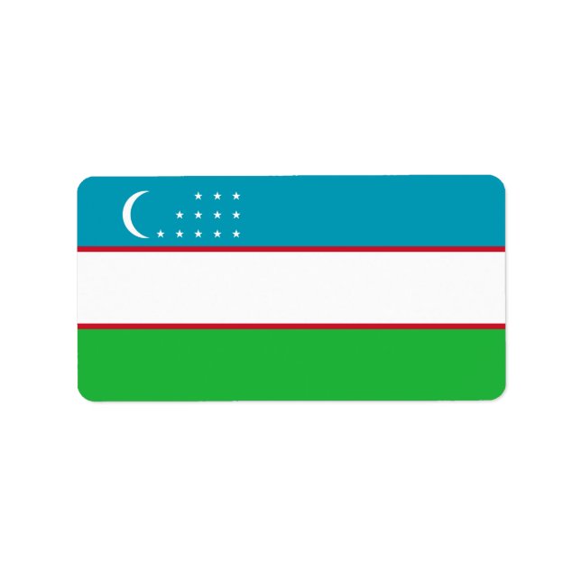 Uzbekistan flag label (Front)