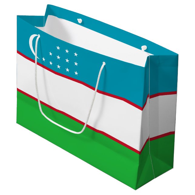 Uzbekistan flag large gift bag (Front Angled)
