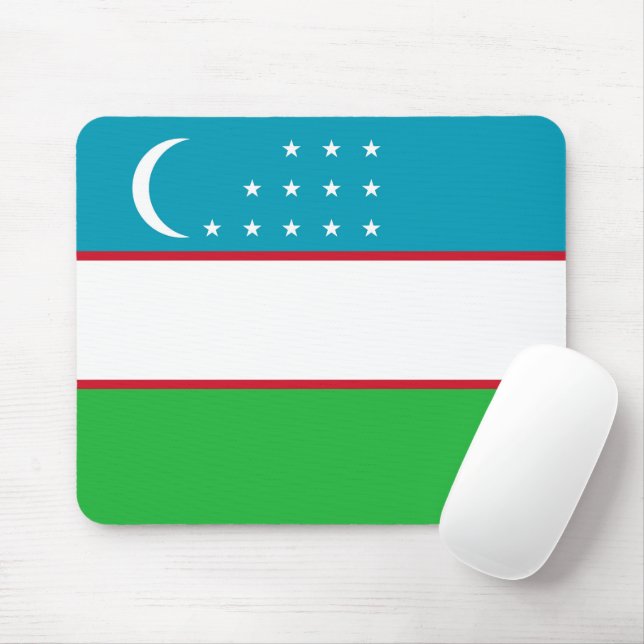 Uzbekistan flag mouse pad (With Mouse)