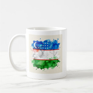 Uzbekistan Flag Official Uzbek Emblem & Patrioti Coffee Mug
