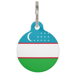 Uzbekistan flag pet tag