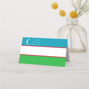 Uzbekistan flag place card