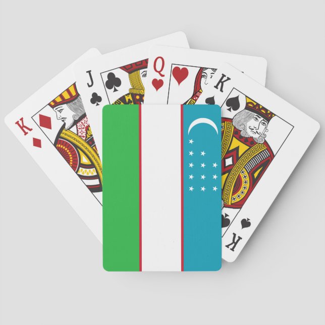 Uzbekistan flag playing cards (Back)