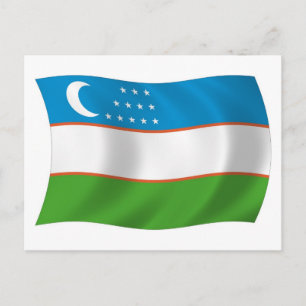 Uzbekistan Flag Postcard