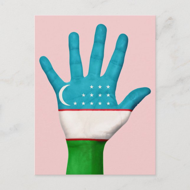 Uzbekistan flag postcard (Front)