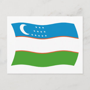 Uzbekistan Flag Postcard
