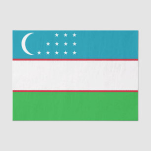 Uzbekistan flag postcard tissue paper