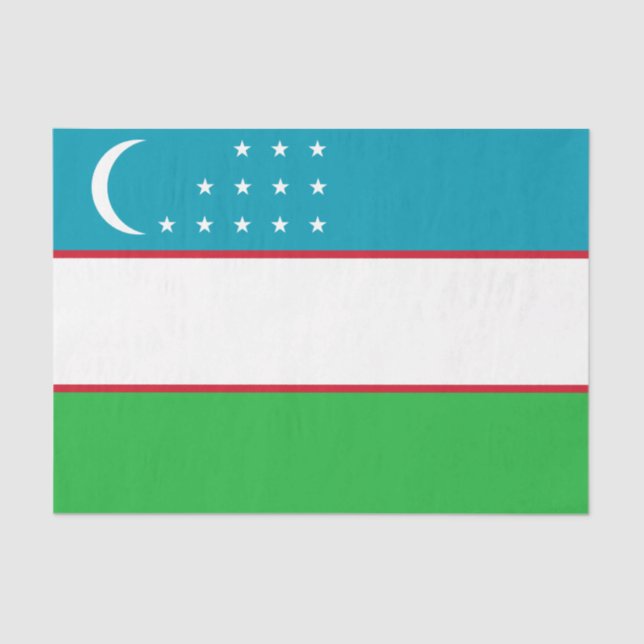 Uzbekistan flag postcard tissue paper (Front)