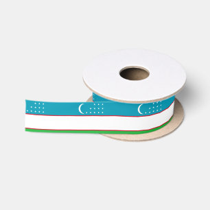 Uzbekistan Flag Satin Ribbon