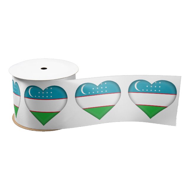Uzbekistan flag satin ribbon (Spool)
