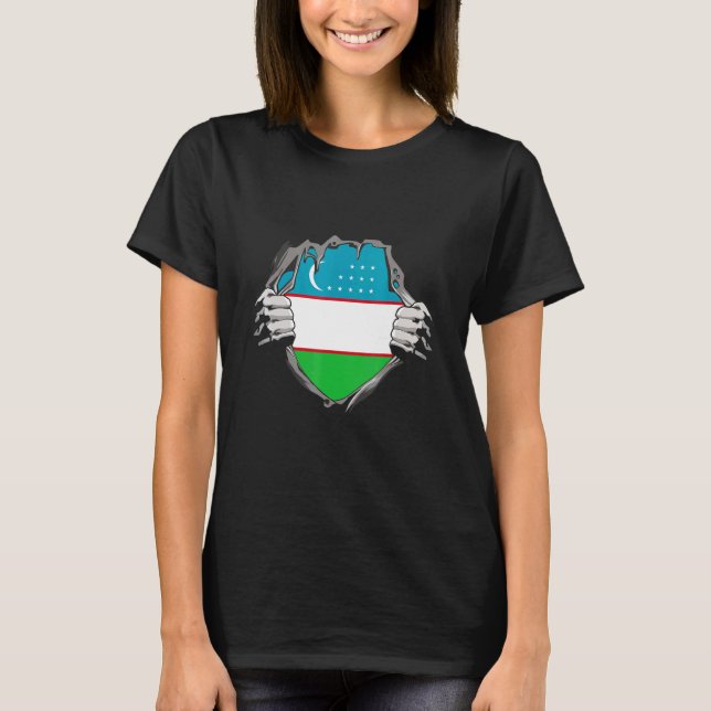 Uzbekistan Flag T-Shirt (Front)