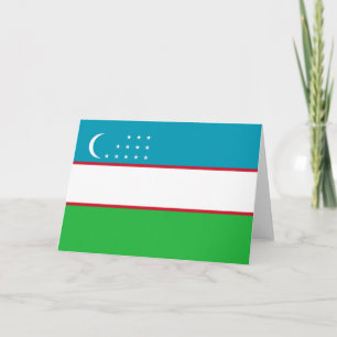 Uzbekistan flag thank you card