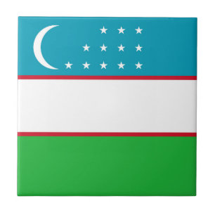 Uzbekistan flag tile