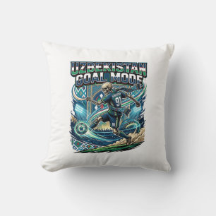Uzbekistan Goal Mode Skeleton Striker Nations Stre Throw Pillow