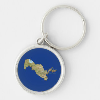 Uzbekistan Map Keychain