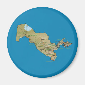 Uzbekistan Map Magnet