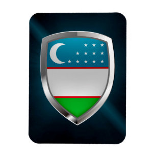 Uzbekistan Metallic Emblem Magnet