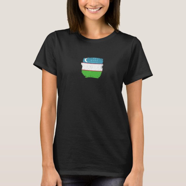 Uzbekistan Proud Uzbek Flag   T-Shirt (Front)