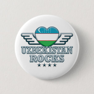 Uzbekistan Rocks v2 2 Inch Round Button