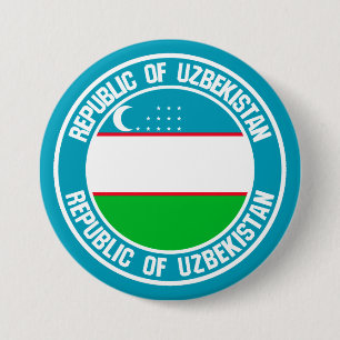 Uzbekistan Round Emblem 3 Inch Round Button