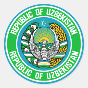 Uzbekistan Round Emblem Classic Round Sticker