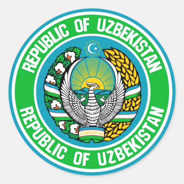 Uzbekistan Round Emblem Classic Round Sticker (Front)
