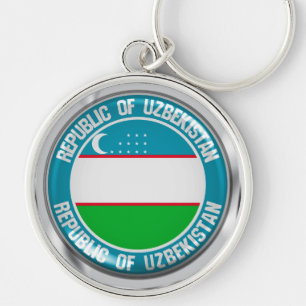 Uzbekistan Round Emblem Keychain
