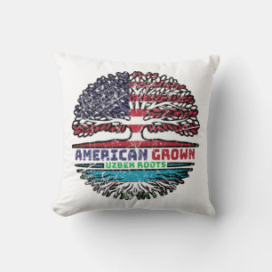 Uzbekistan Uzbek Uzbeg US American USA America Throw Pillow
