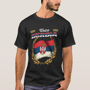 Uzice Serbia Souvenir Srbija Flag T-Shirt