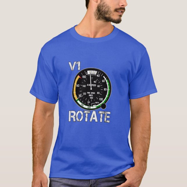 V1 Rotate - Airplane Lovers Pilot Talk T-Shirt (Front)