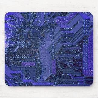 V1/V2 Blue Cyber Circuits, Cyberpunk Tech Mouse Pad