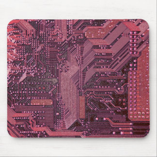 V1/V2 Fuchsia Cyber Circuits, Cyberpunk Tech Mouse Pad