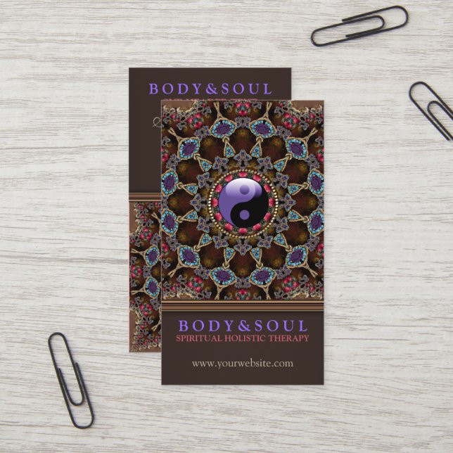 V2: Alternative Eastern YinYang New Age Business Card (Front/Back In Situ)