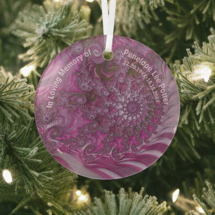 V2 Lavender Nautilus Fractal Memorial Suncatcher  Glass Ornament